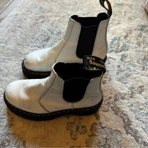 Doc Marten Platform White Chelsea Boots